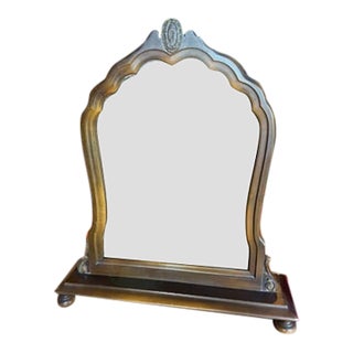 Vintage Tabletop Deco Vanity Mirror For Sale