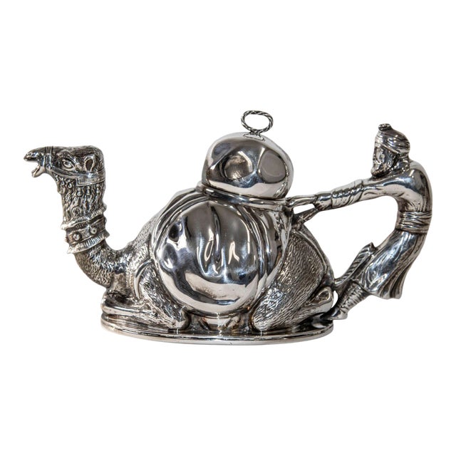 French Silver-Plated Karawan Camel Teapot by Mariage Frères, Paris, 1990s For Sale