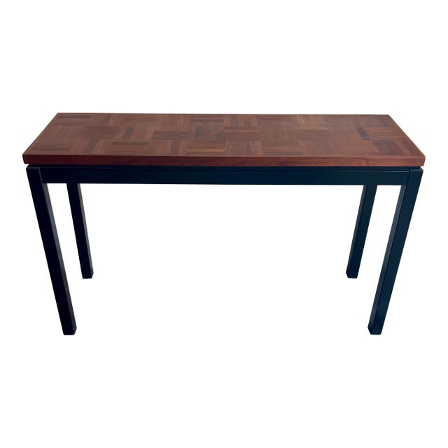 1950s j.b. Van Sciver Parquet Top Console Table - Mid-Century Modern For Sale