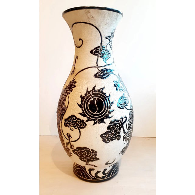 Mid Century Chinese Porcelain Fahua Dragon Vase For Sale - Image 9 of 9