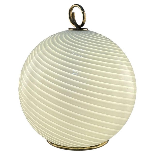 White Filigrana Glass Table Lamp from Venini, Italy, 1960s For Sale - Image 9 of 9