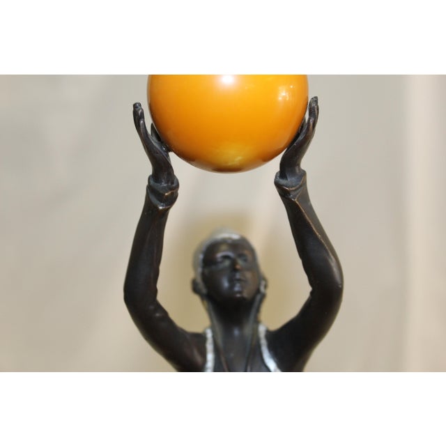1990s Mid Century/Modern/Deco Style Sculpture Bronze Girl For Sale - Image 16 of 17