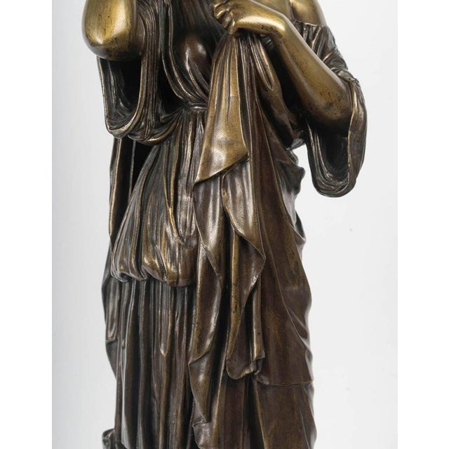 Sculpture of Diana, Early 20th Century, Patinated Bronze on a Wooden Base For Sale - Image 3 of 13