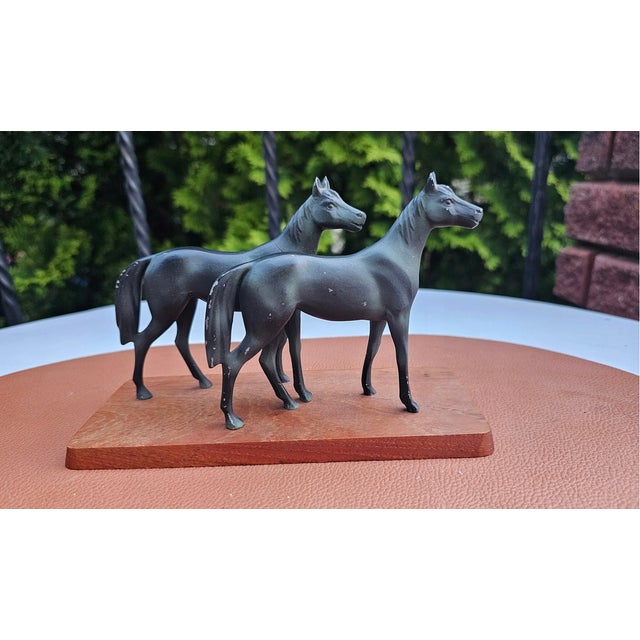 Wood Vintage Figurine of Two Horses, 1960s For Sale - Image 7 of 7