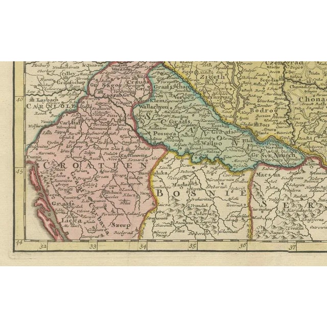 Antique Map of Hungary and Transylvania by Isaac Tirion, 1740 For Sale - Image 3 of 10