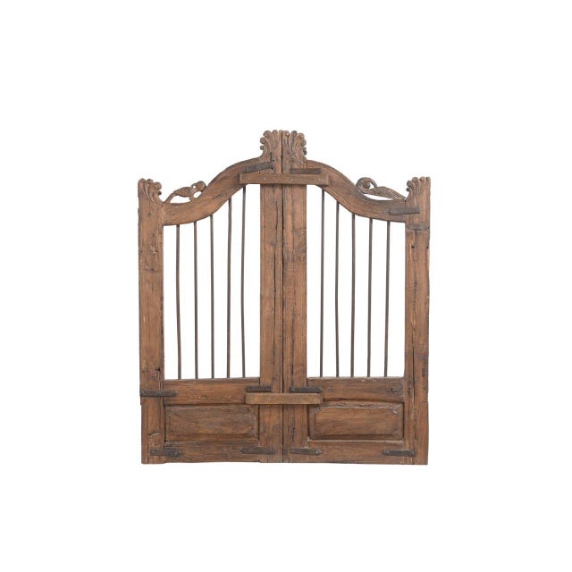 Indian Vintage Indian Teakwood Garden Gate or “Dog Door” For Sale - Image 3 of 3
