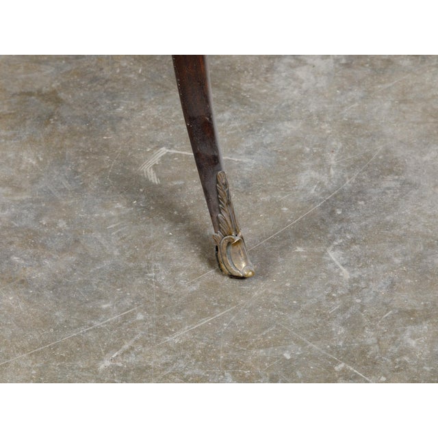 Brown French 19th Century Louis XV Style Walnut Side Table with Grey Marble Top For Sale - Image 8 of 12