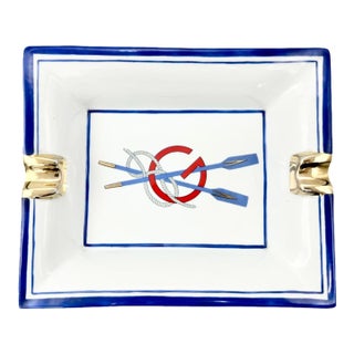 Vintage Gucci Nautical Rowing Oars Porcelain Ashtray For Sale