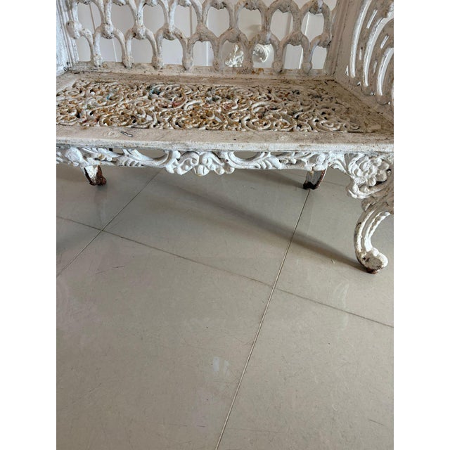 Antique Victorian Ornate Garden Seat in Cast Iron, 1850 For Sale - Image 9 of 12