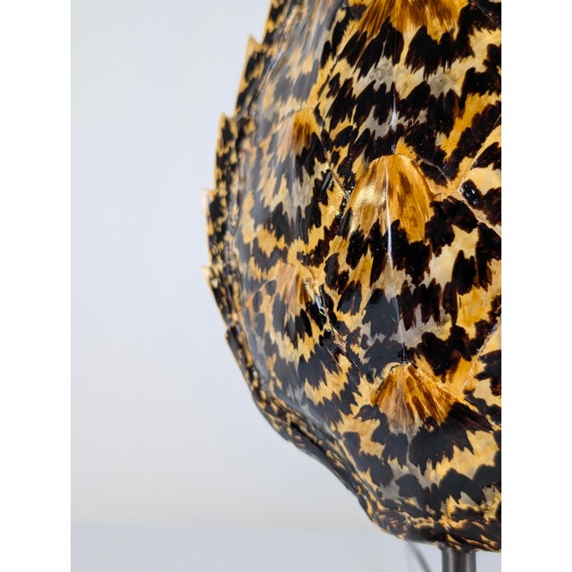 1970s Faux Tortoiseshell Resin Turtle Shell Lamp from Maison Jansen, 1970s For Sale - Image 5 of 16
