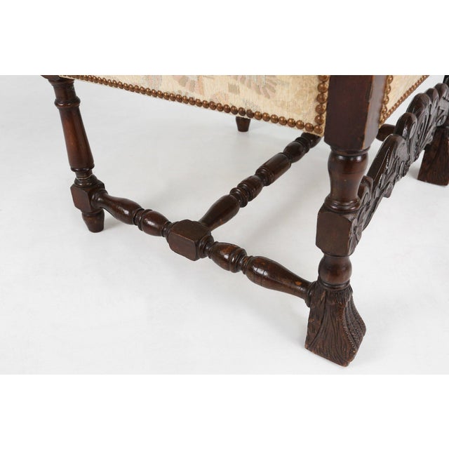 Antique Renaissance Throne Armchair in Carved Oak, France, 1850s For Sale - Image 11 of 14