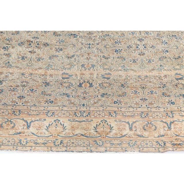Persian Authentic 19th Century Persian Kirman Handmade Wool Rug For Sale - Image 3 of 12