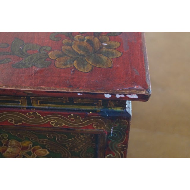 Red Early 20th Century Tibetan Altar Cabinet For Sale - Image 8 of 12