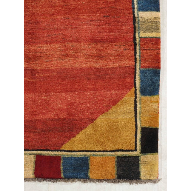 Vintage Hand-Knotted Persian Gabbeh Rug 5'3" X 7'9" For Sale - Image 4 of 6