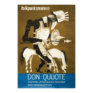 1960 Swedish Ballet Poster, "Don Quijote" by Marius Petipa at Folkparksteatern (Don Quixote)