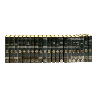 Harvard Classics Green Leather Bound Books - Set of 21 For Sale
