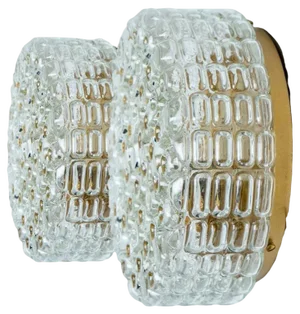 Round Clear Bubble Glass Wall Lights in the style of Helena Tynell, 1970, Set of 2