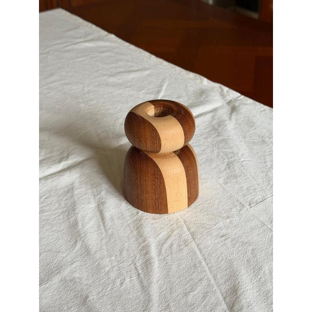Beech and Cumaru, Bougeoir 3 Candlestick by Romain des Bois Dimensions: D 8.5 x H 10 cm. Materials: Beech and Cumaru.