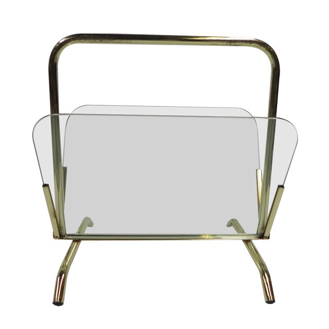 Vintage Hollywood Regency Magazine Rack, 1970s For Sale