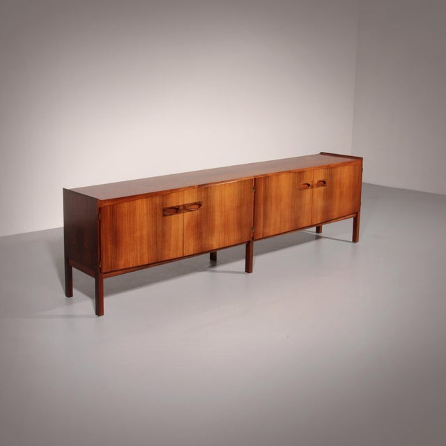 Elegant Danish mid-century dressoir designed by Arne Hovmand-Olsen for Mogens Kold Møbelfabrik, Denmark, circa 1960. This...