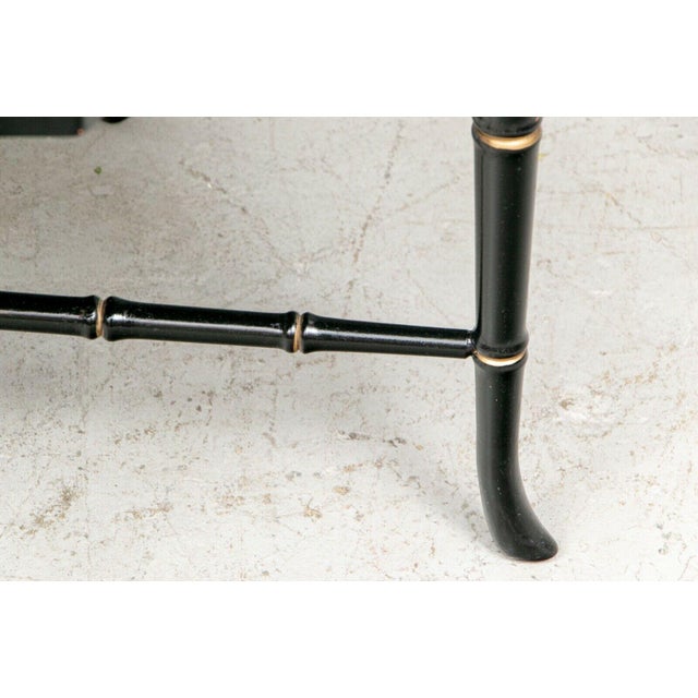 19th Century Polychrome Black Lacquer Tole Tray Table For Sale - Image 4 of 8