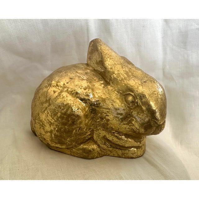 Vintage Gold Bunny Figurine For Sale - Image 4 of 5