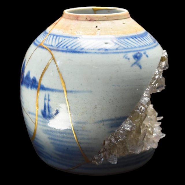 Kintsugi Geode Vase by Myriam Greff For Sale - Image 10 of 13