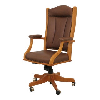Amish Made Solid Cherry Office Desk Chair For Sale