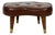 Mid-Century Button Tuft Brown Vinyl Kidney Footstool Ottoman For Sale
