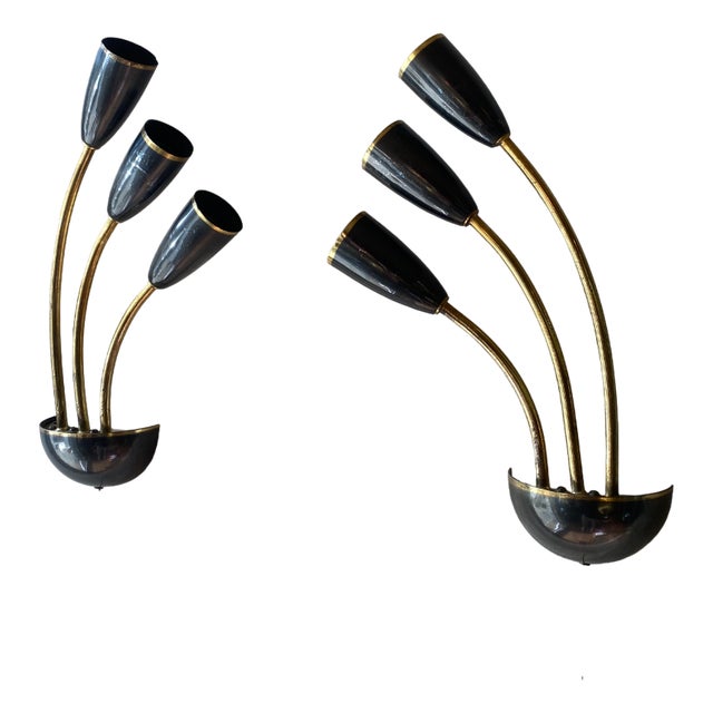 Wall Lights attributed to Stilnovo, Italy, 1955, Set of 2 For Sale