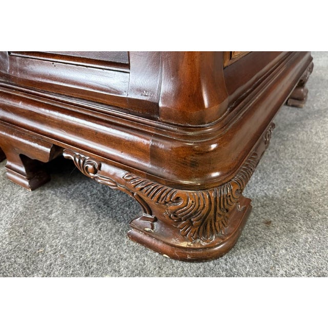 Pair of Cognac Finish Banded Cherry Nightstands For Sale - Image 13 of 18