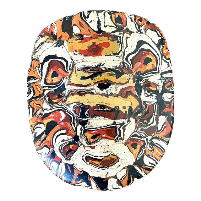 Vintage Italian Scagliola Artisanal Pigmented Plaster Turtle Shell For Sale