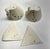 Charming artist made studio pottery Art Deco design of black on white. Cup and saucer sets (2). Signed on bottom "P....
