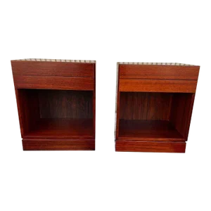 Mid 20th Century Pair Mid Century Modern Danish Rosewood Nightstands by Arne Vodder