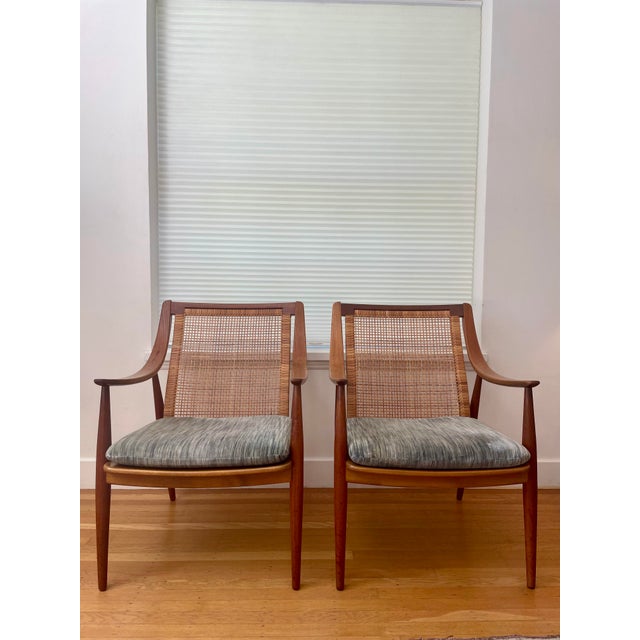 Item: Model 146 Teak Lounge Chair Designer: Hvidt & Mølgaard Maker: France & Sons (both chairs have maker mark coins)...