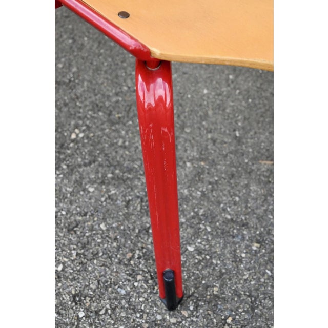 Postmodern Series 34 Rio Chairs in Red Wood from Fröscher, 1985 For Sale - Image 16 of 18