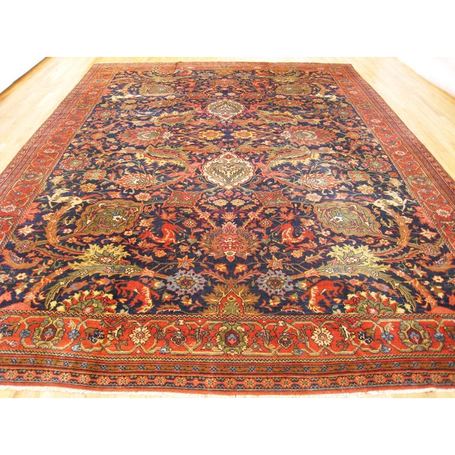 Antique Ferahan Oriental Rug, in Room size, with Palmettes For Sale In New York - Image 6 of 12