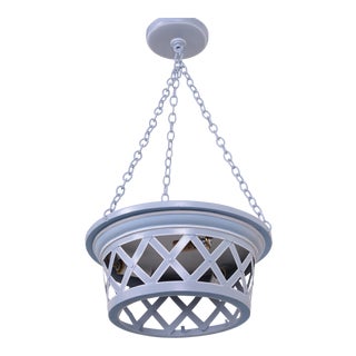 Vintage Tole Criss Cross Design Chandelier For Sale