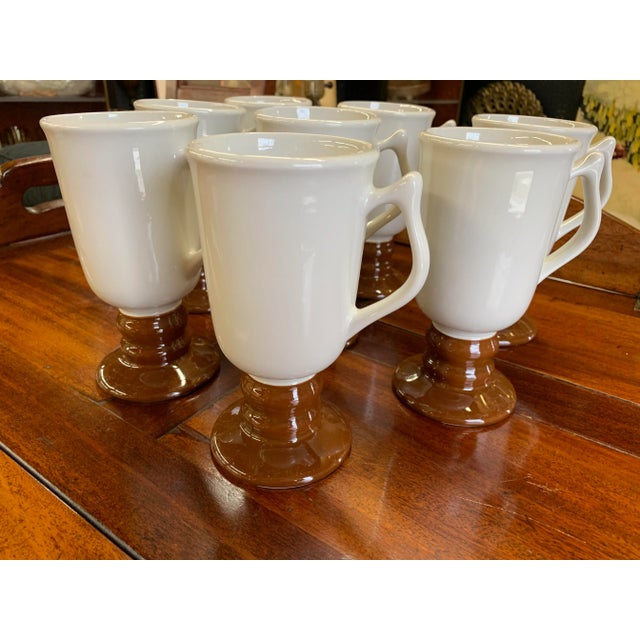 1970s Hall Footed Mugs - Set of 8 For Sale In Chicago - Image 6 of 6