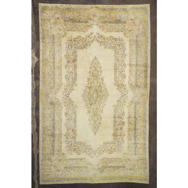 Early 20th Century Regencycore Antique Persian Kerman Rug - 11'05 X 18'07 For Sale - Image 10 of 10