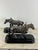 Set of 2 Mid-Century Silvered Bronze Horses, attributed to Jean Joire, 1930s Wooden base, intact and in good condition....