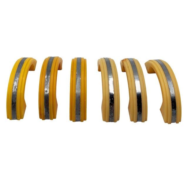 Art Deco Bright Yellow Bakelite Drawer Pulls W/ Chrome Strip, Set of 6 For Sale In Los Angeles - Image 6 of 14