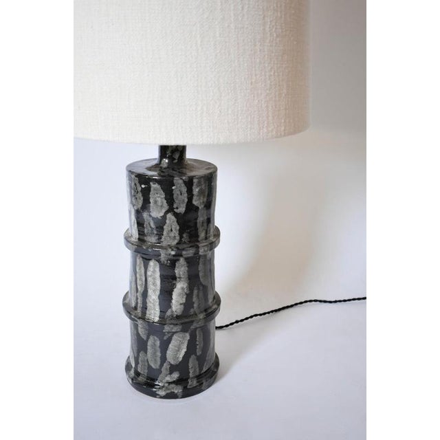 Contemporary Grey and Black Ceramic Table Lamp by Barracuda Interiors For Sale - Image 3 of 6