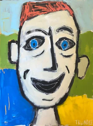 Sarah Trundle, Contemporary Abstract Figurative Painting "Red Head (Fred)"