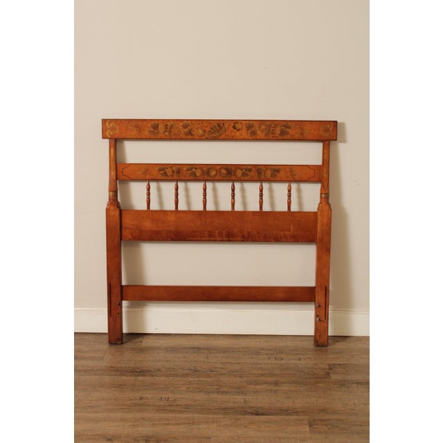 Vintage Solid Maple Twin Stenciled Headboards Attributed to Hitchcock