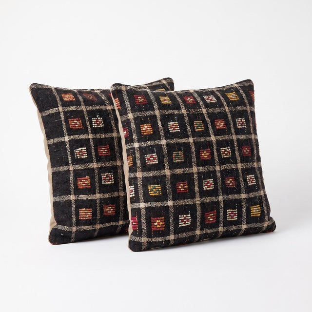 This beautiful 24'' x 24'' pillow cover set was made from authentic Turkish Kilim pieces. Bright colors of wool adorn the...