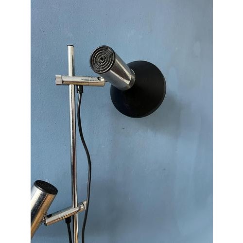 Vintage Black Floor Lamp with Two Aluminum Spots For Sale - Image 12 of 13