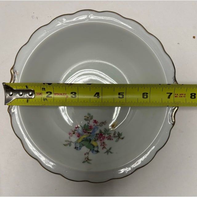 Antique White Mid 20th Century Inarco Japan Bluebird Porcelain Creamer With Underplate, C. 1950s For Sale - Image 8 of 9