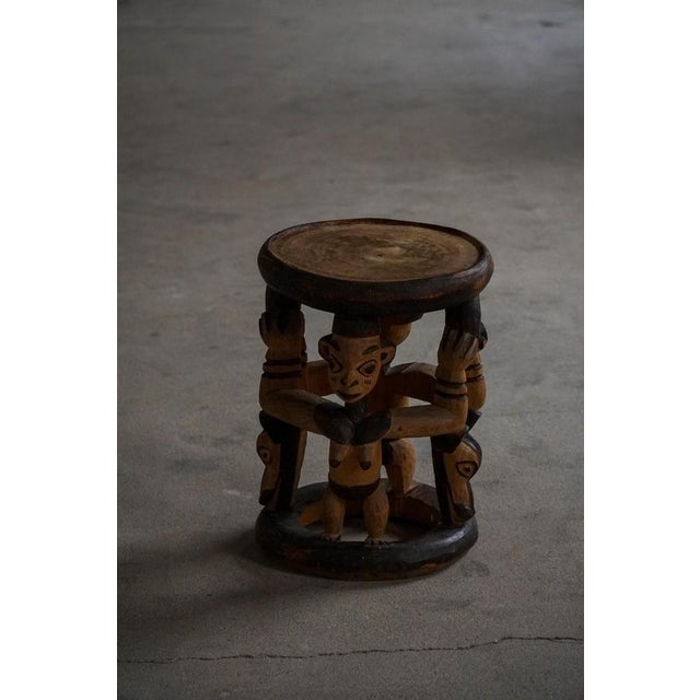 Mid-20th Century African Carved Hardwood Stool, 1950s For Sale - Image 12 of 18