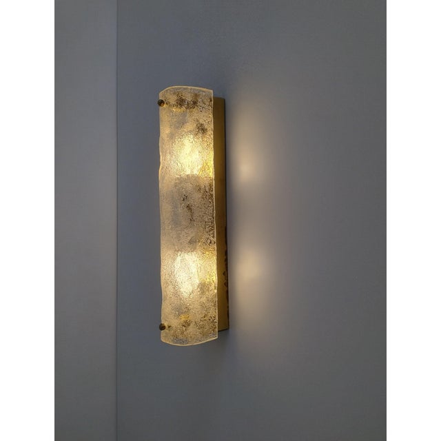 Gold Murano Eis Glass Wall Scone from Hillebrand Lighting, 1970s For Sale - Image 8 of 18